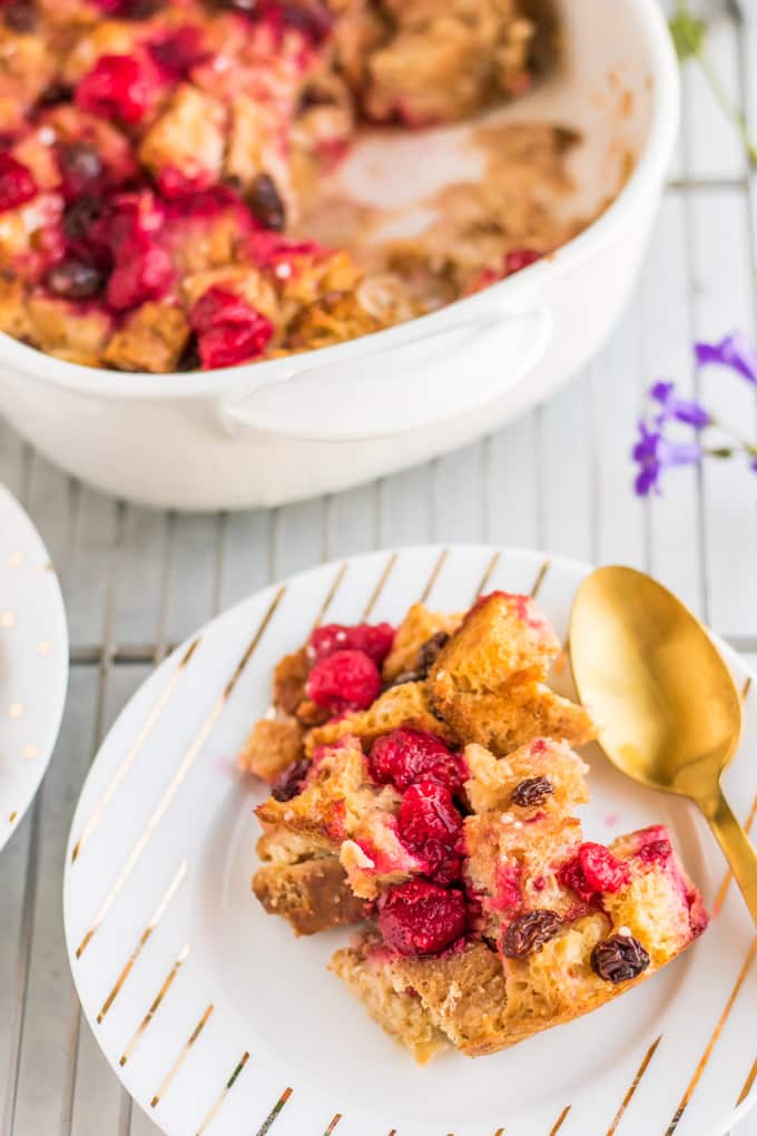 Gluten-Free Raspberry Bread Pudding - Clean Eating Kitchen