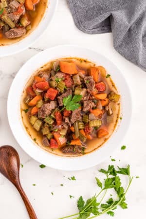 Healthy Instant Pot Vegetable Beef Soup Recipe - Clean Eating Kitchen