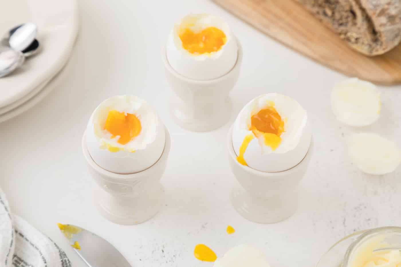 Air fryer Soft Boiled Eggs in Shell or Cracked in Silicone Cups
