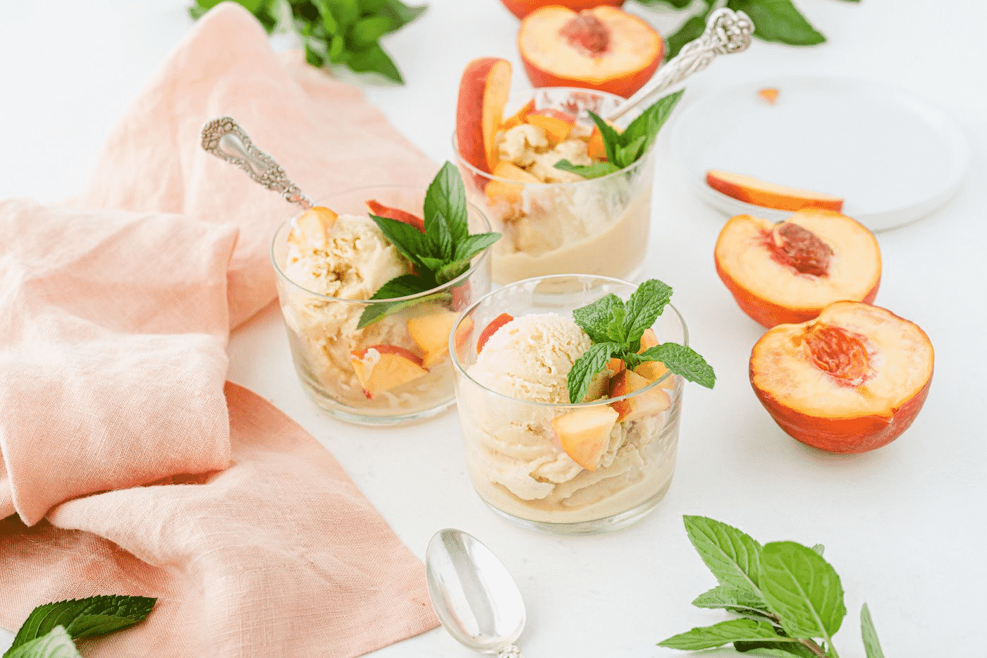 Vegan Peach Ice Cream Story - Clean Eating Kitchen