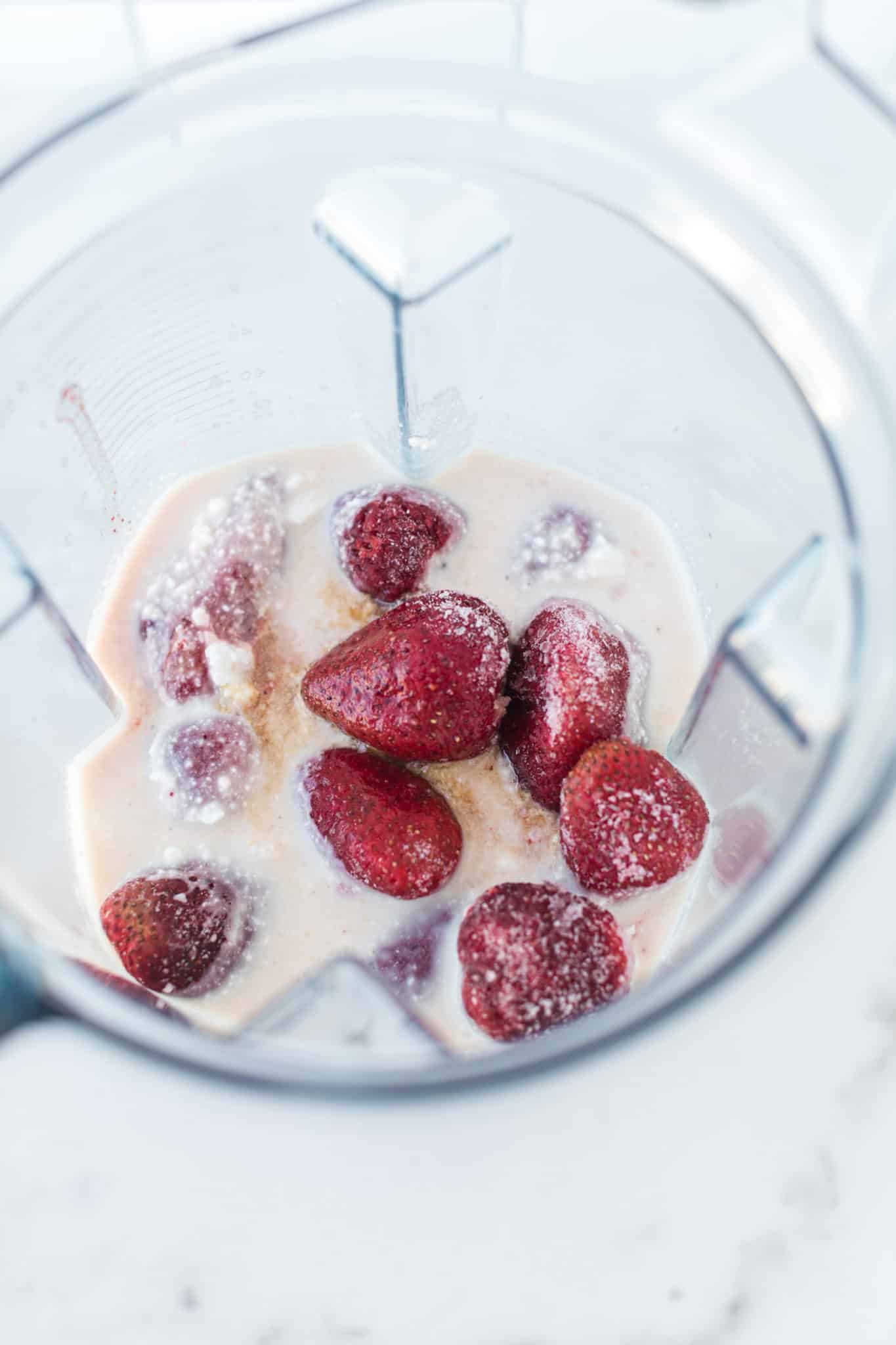 Healthy Blender Raspberry Ice Cream - Primavera Kitchen